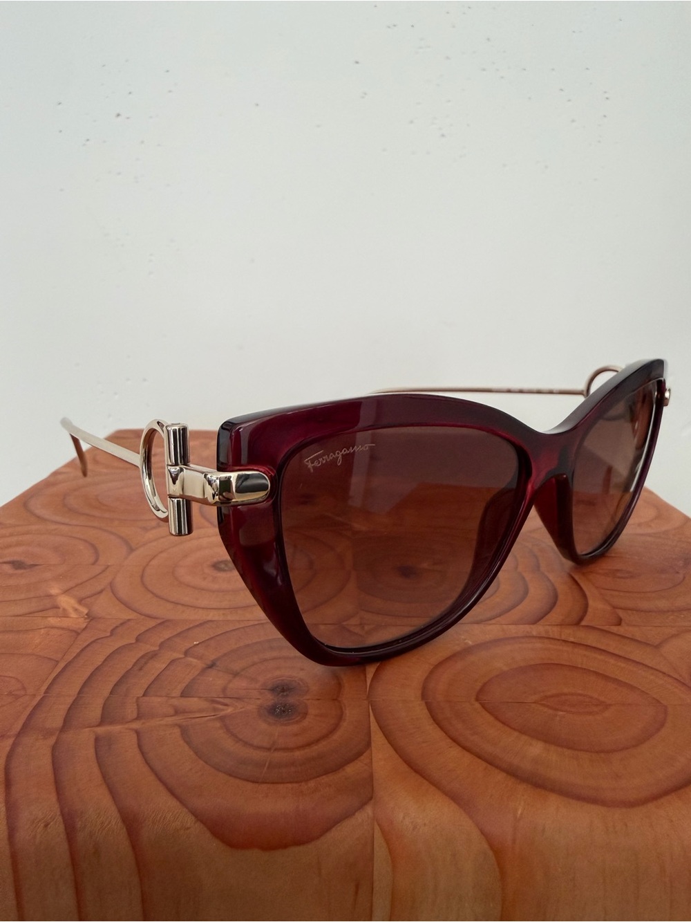 Salvatore Ferragamo Women's Burgundy Cat-Eye Sunglasses